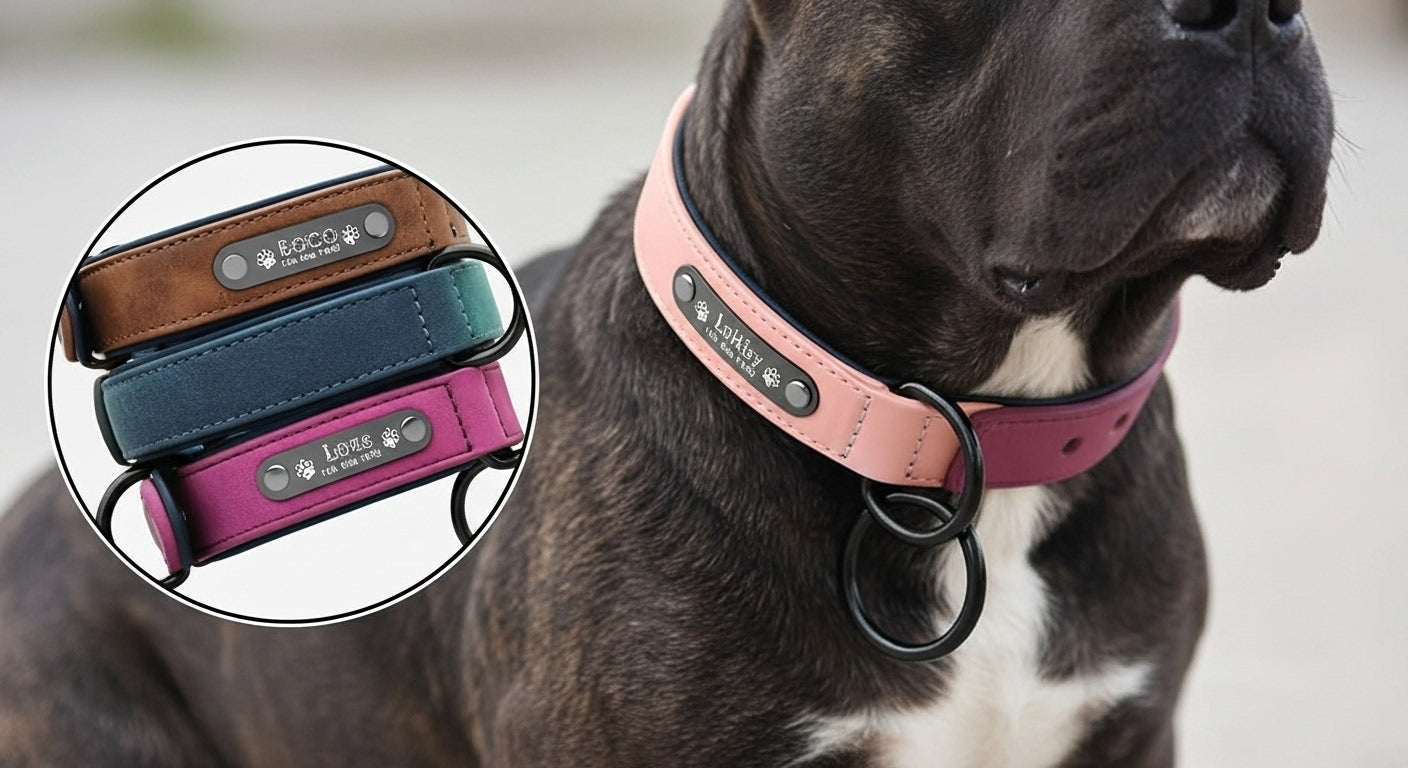 Pawvi™ Genuine Leather Adjustable Dog Collar
