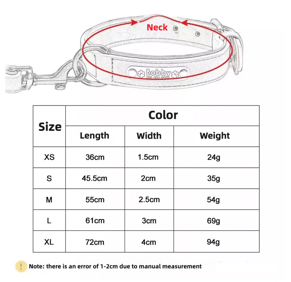 Pawvi™ Genuine Leather Adjustable Dog Collar